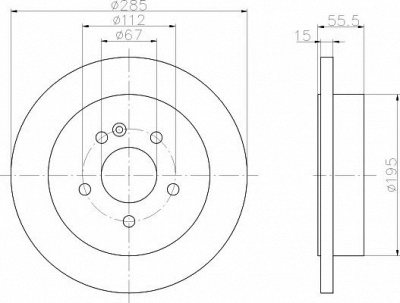 HELLA PAGID 8dd355122121 -  Тормозной диск